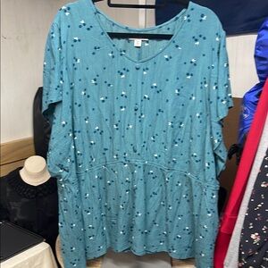 Sonoma Women's Plus Blue Floral Dress 4X